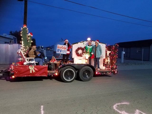 Desert Edge RV Park's lighted float at the Quartzsite Christmas parade